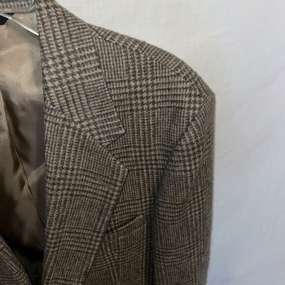 Orvis Men’s Dress Blazer Size 42L Gray Houndstooth Plaid Going Out Party - Picture 5 of 13